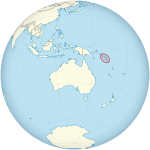 Solomon Islands on the globe